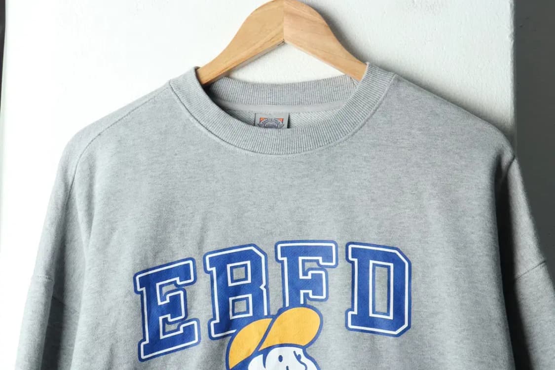 (XL) 브랜드빈티지 맨투맨 티셔츠 이벳필드 빅로고 그레이-15B4E 상품이미지3