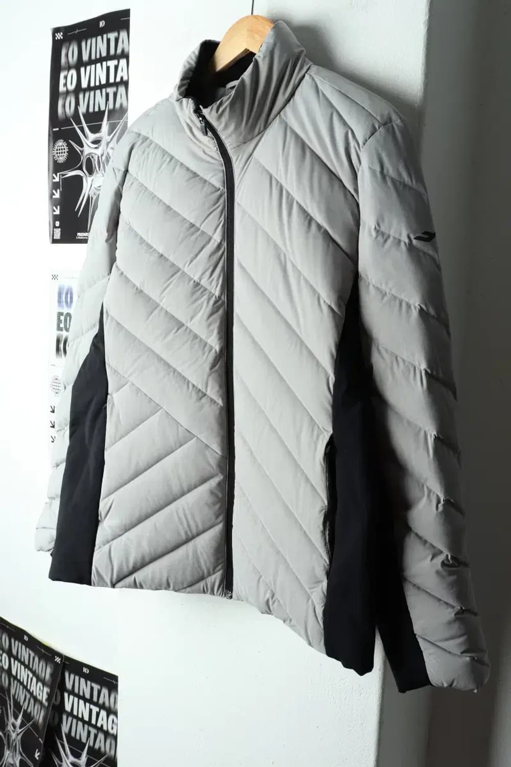 (L) 프로스펙스 패딩 점퍼자켓 덕다운 그레이 경량 오리털-15B50 상품이미지1