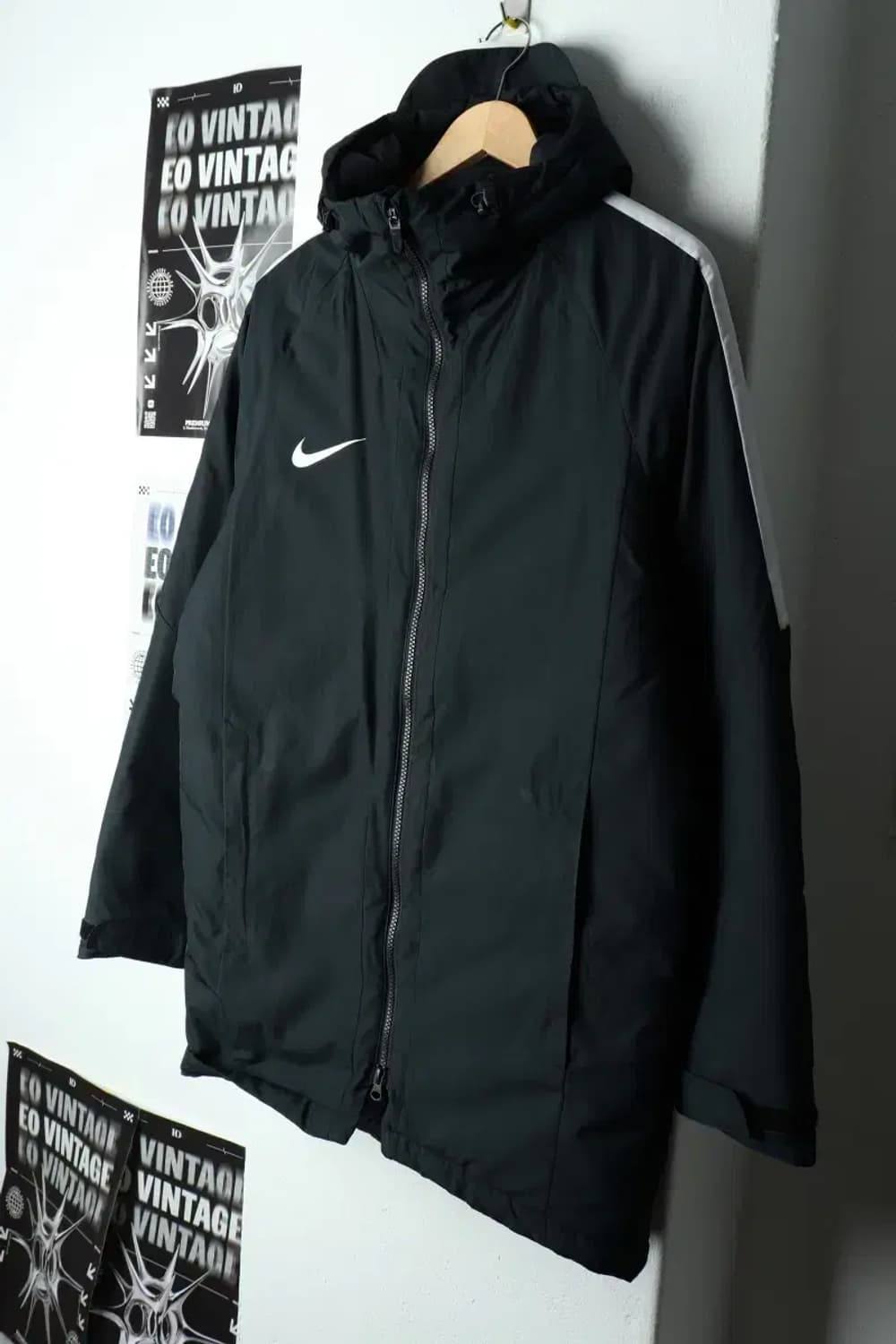 (M-L) 나이키 패딩 점퍼자켓 블랙 롱 올드스쿨 범고래 돕바-15B52 상품이미지1