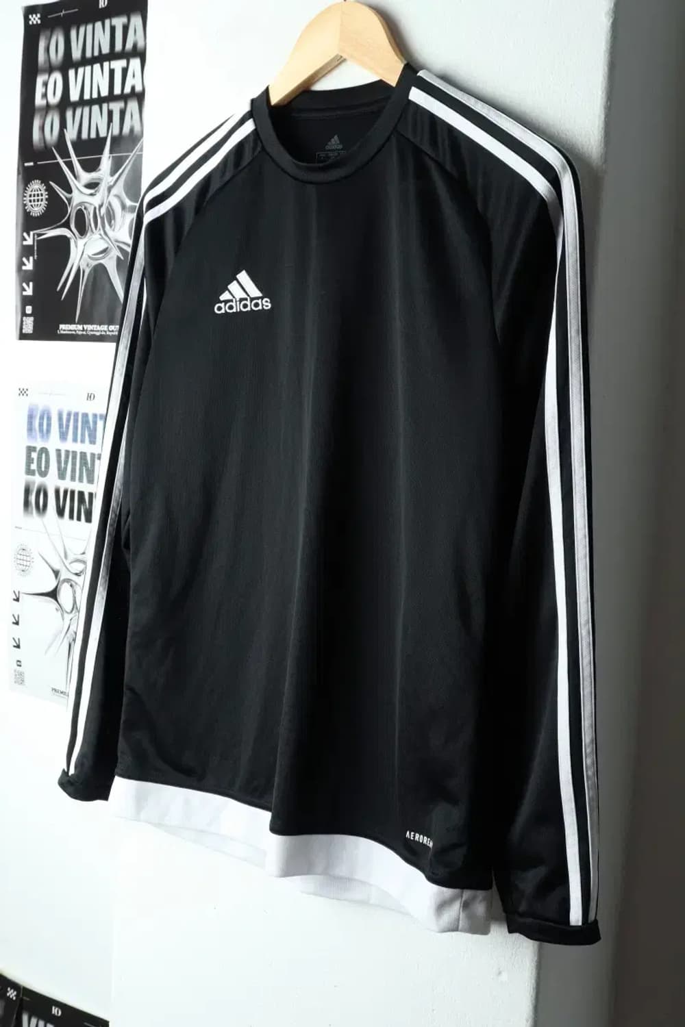 (L) 아디다스 긴팔티셔츠 블랙 삼선-15B58 상품이미지1