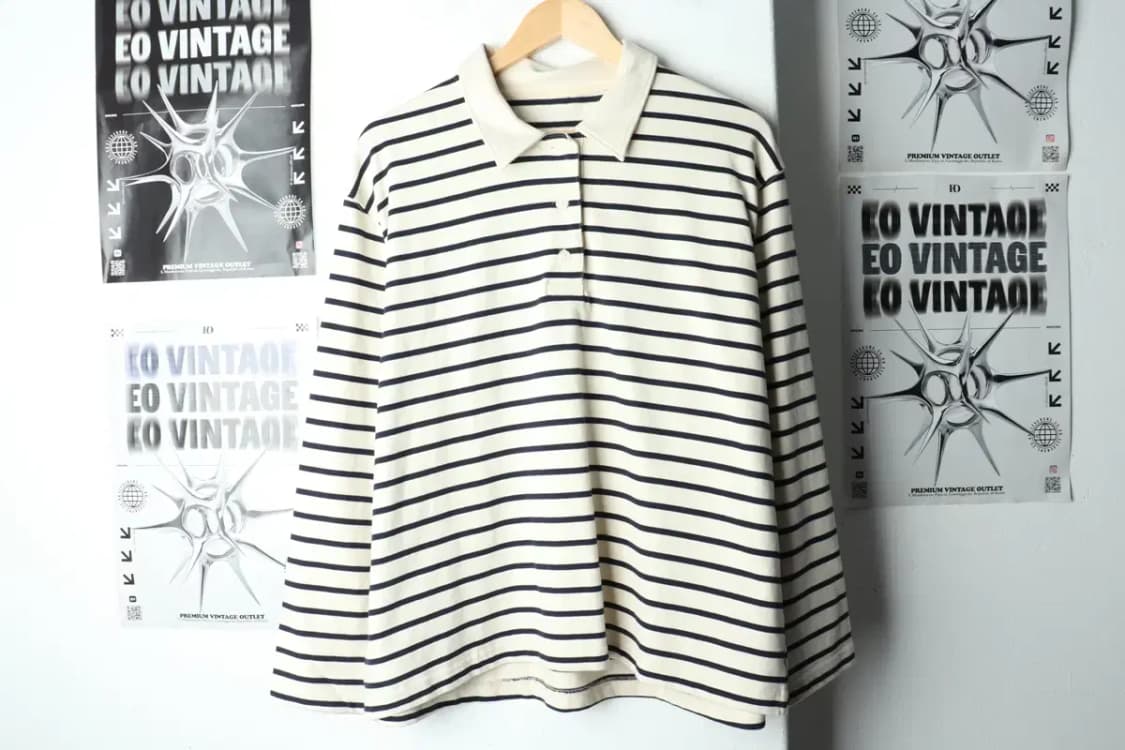 W(F) 코스 카라 긴팔티셔츠 스트라이프 바닐라쉐이크-15B5B 상품이미지2