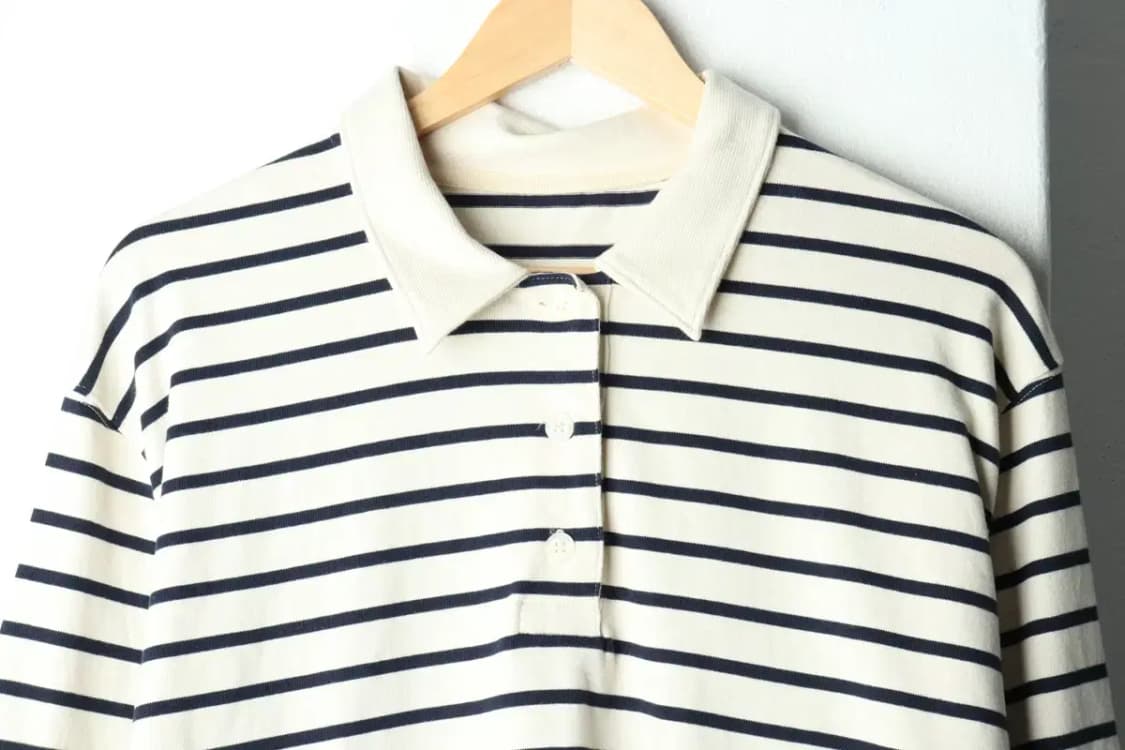 W(F) 코스 카라 긴팔티셔츠 스트라이프 바닐라쉐이크-15B5B 상품이미지3