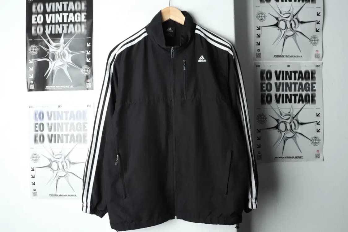 (L) 아디다스 집업 바람막이 점퍼자켓 작은데미지 블랙 누빔-15B60 상품이미지2