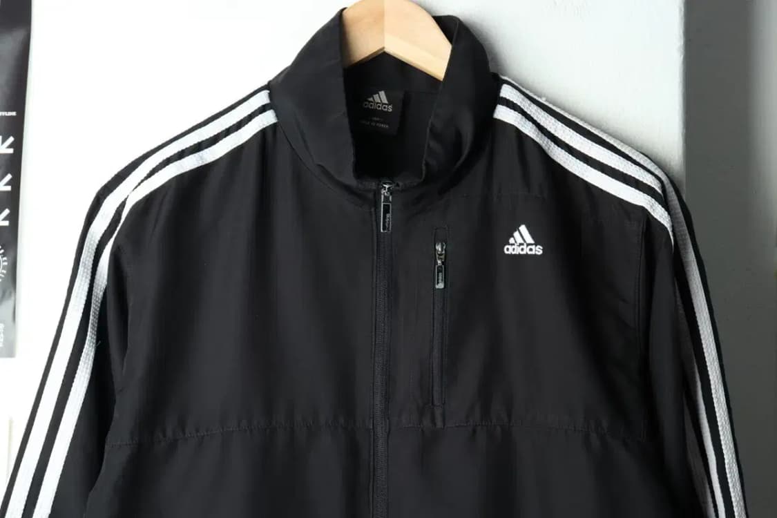 (L) 아디다스 집업 바람막이 점퍼자켓 작은데미지 블랙 누빔-15B60 상품이미지3