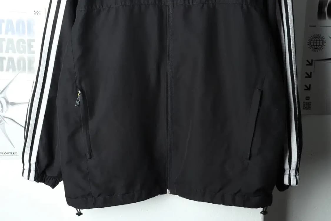 (L) 아디다스 집업 바람막이 점퍼자켓 작은데미지 블랙 누빔-15B60 상품이미지4