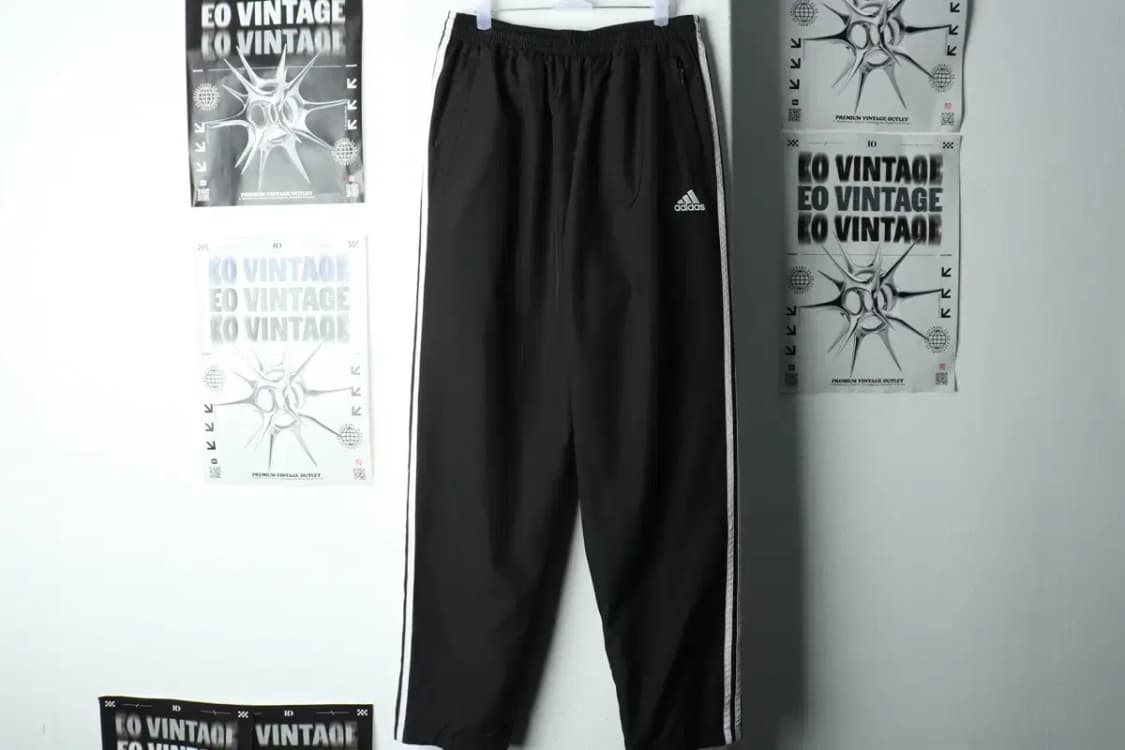 (L-XL) 아디다스 트레이닝복 바지 땀복 블랙 올드스쿨-21E4 상품이미지2