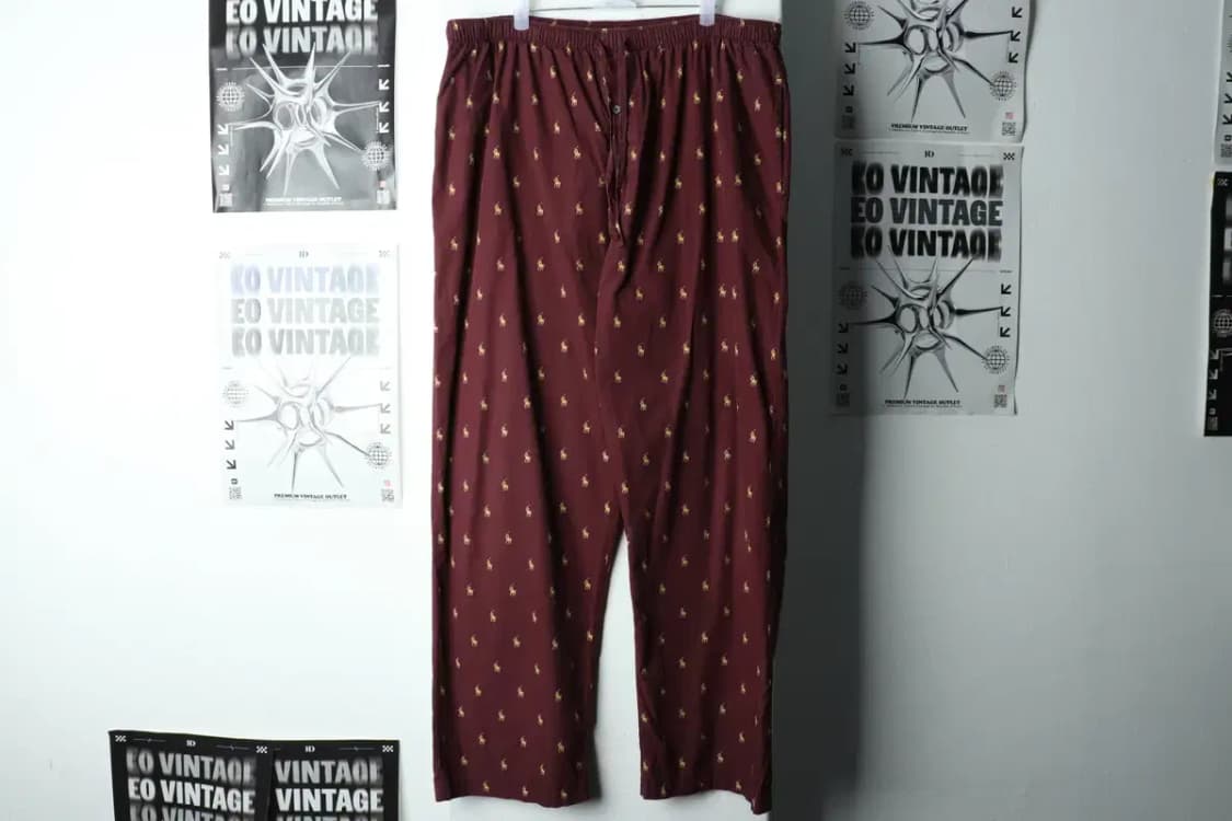 (L-3XL) 폴로 랄프로렌 트레이닝복 바지 빅사이즈 버건디-21FA 상품이미지2