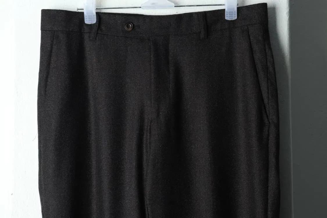 (S-M) 본 면바지 팬츠 새상품 브라운 울 기모-2212 상품이미지3