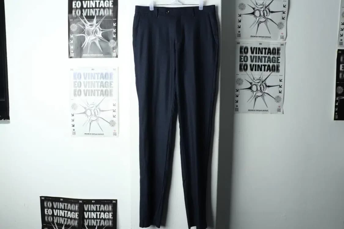 (M-L) 본 면바지 팬츠 새상품 네이비 울 기모-2214 상품이미지2