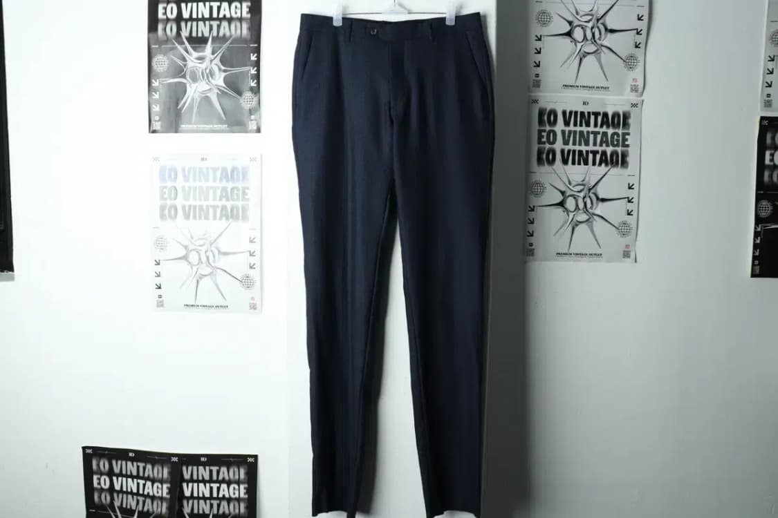 (M-L) 브랜드빈티지 면바지 팬츠 본 새상품 네이비 울-221A 상품이미지2