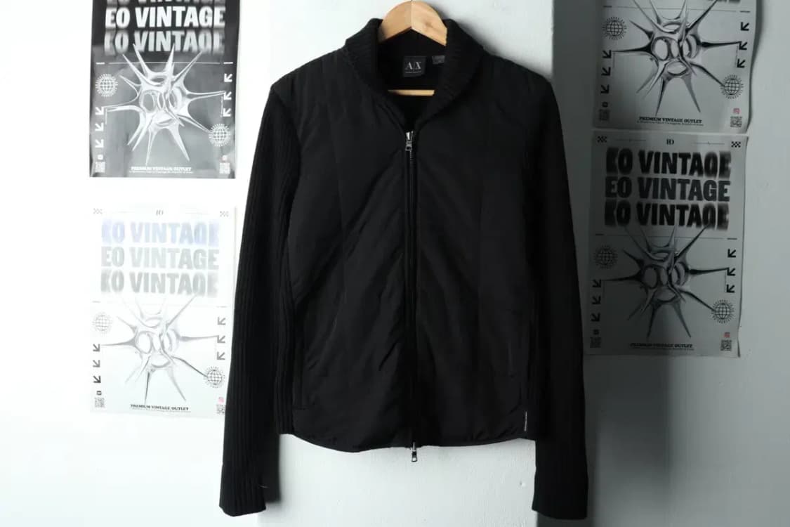 (S-M) 아르마니 집업 바람막이 점퍼자켓 니트 패딩 블랙-15BDD 상품이미지2