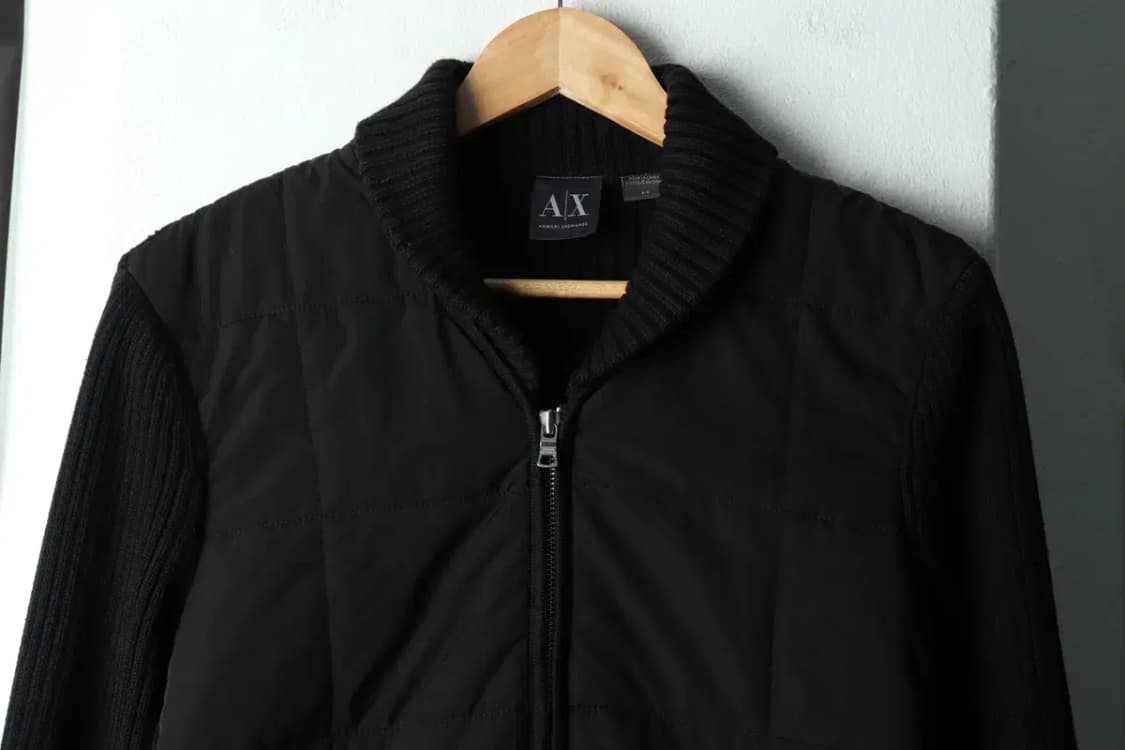 (S-M) 아르마니 집업 바람막이 점퍼자켓 니트 패딩 블랙-15BDD 상품이미지3