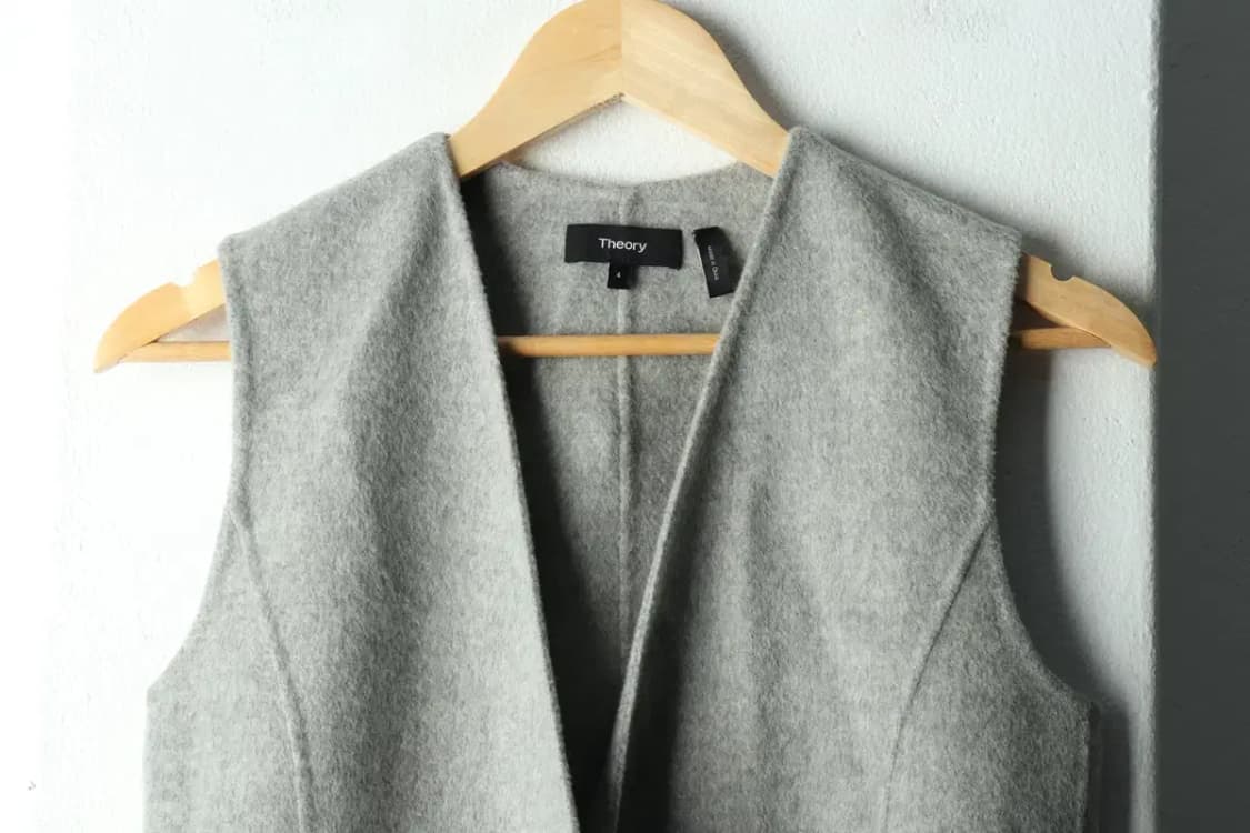 W(S-M) 띠어리 집업 바람막이 점퍼자켓 조끼 그레이 울-15BDF 상품이미지3