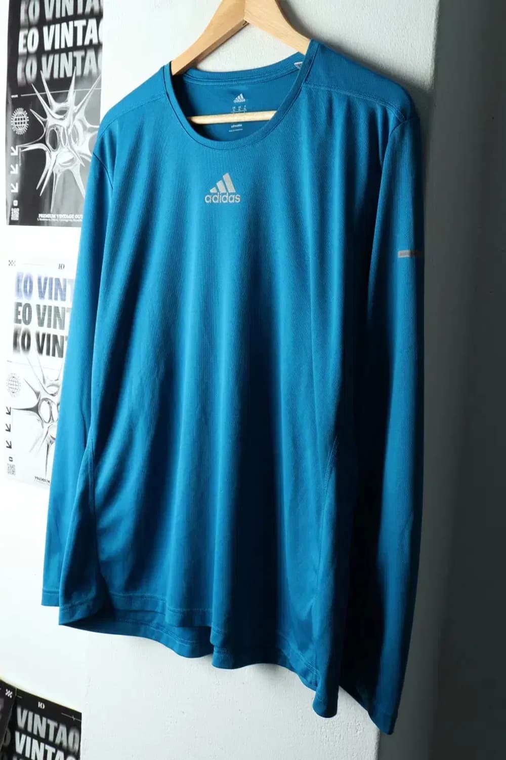 (2XL) 아디다스 긴팔티셔츠 빅사이즈 기능성 연블루-15BE3 상품이미지1