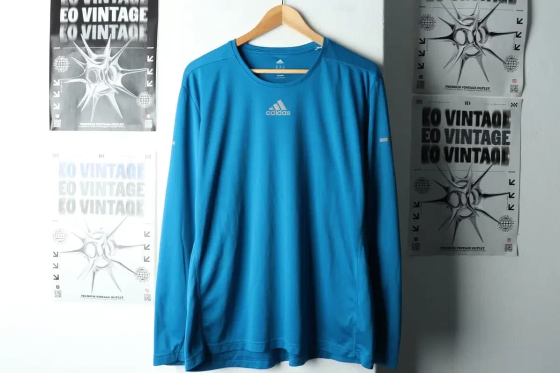 (2XL) 아디다스 긴팔티셔츠 빅사이즈 기능성 연블루-15BE3 상품이미지2