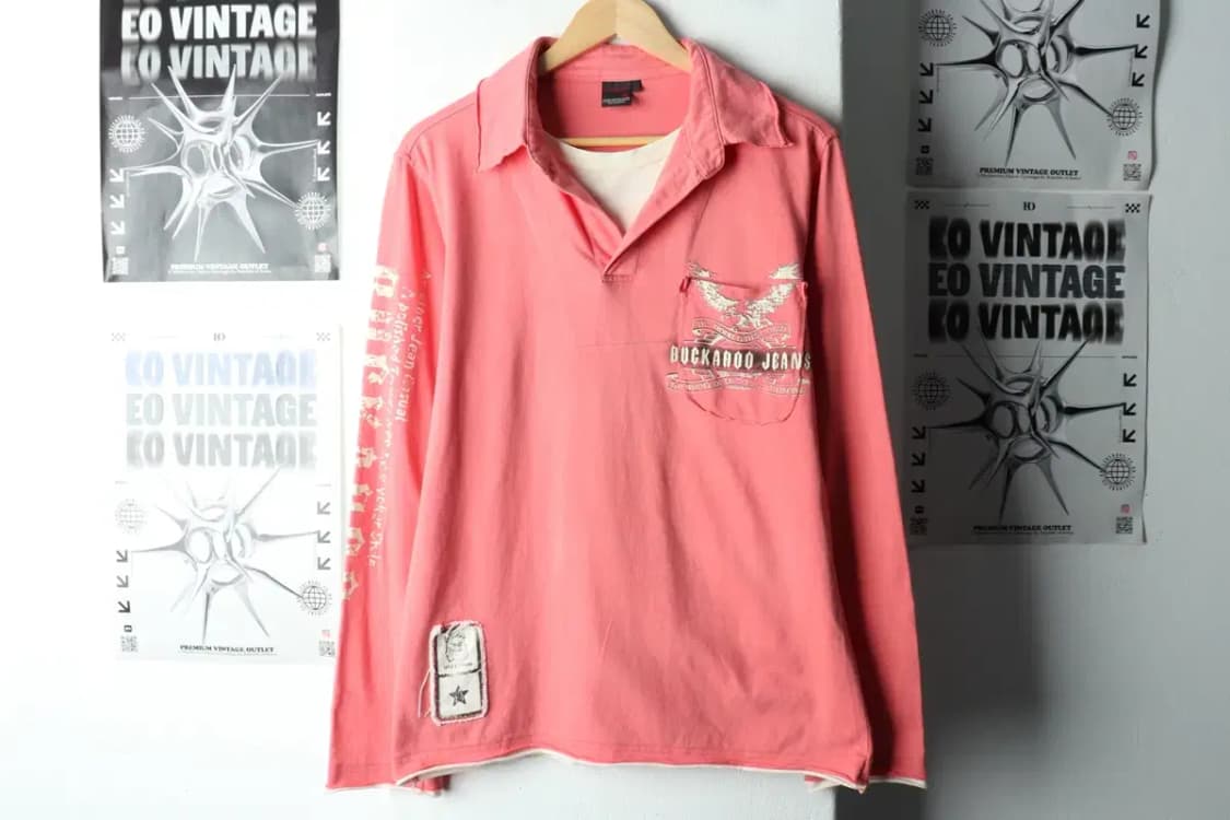 (L) 버커루 카라 긴팔티셔츠 핑크 레이어드 올드스쿨-15BE6 상품이미지2