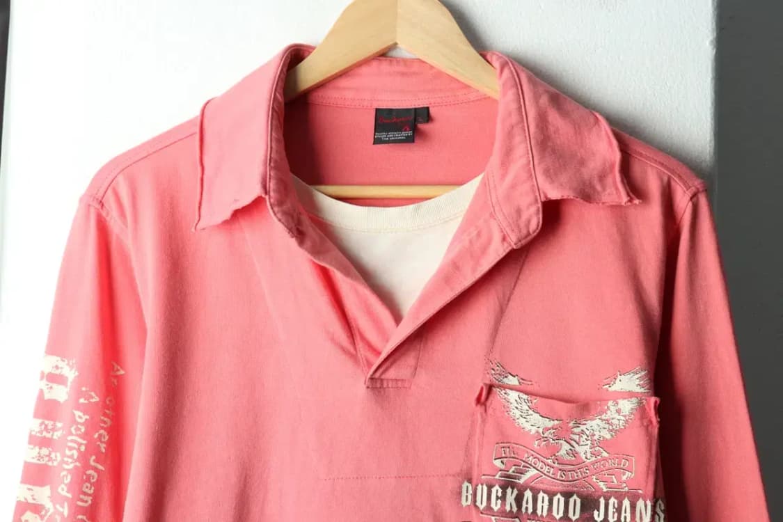 (L) 버커루 카라 긴팔티셔츠 핑크 레이어드 올드스쿨-15BE6 상품이미지3