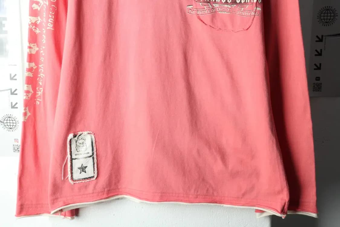 (L) 버커루 카라 긴팔티셔츠 핑크 레이어드 올드스쿨-15BE6 상품이미지4