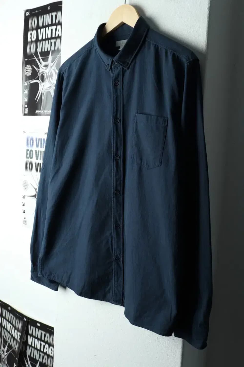 (M-L) 코스 셔츠 남방 네이비 포켓 무지-15BEA 상품이미지1