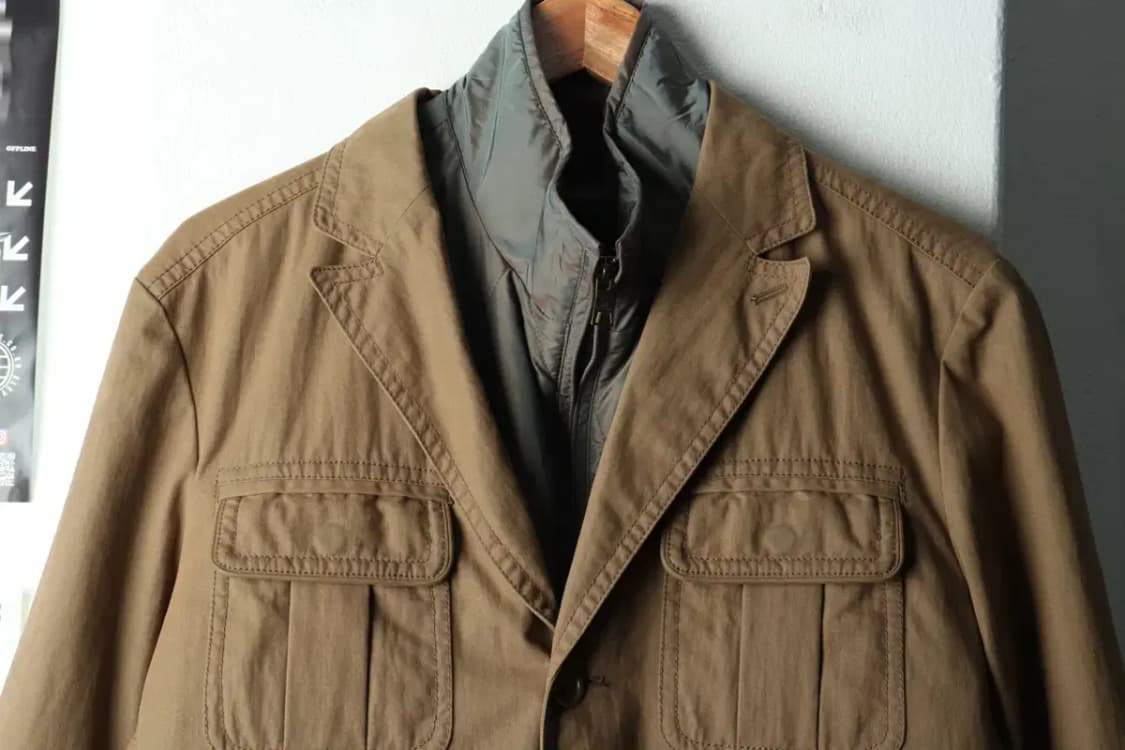 (L) 헨리코튼 집업 바람막이 점퍼자켓 작은오염 풀내피 브라운-15BEC 상품이미지3