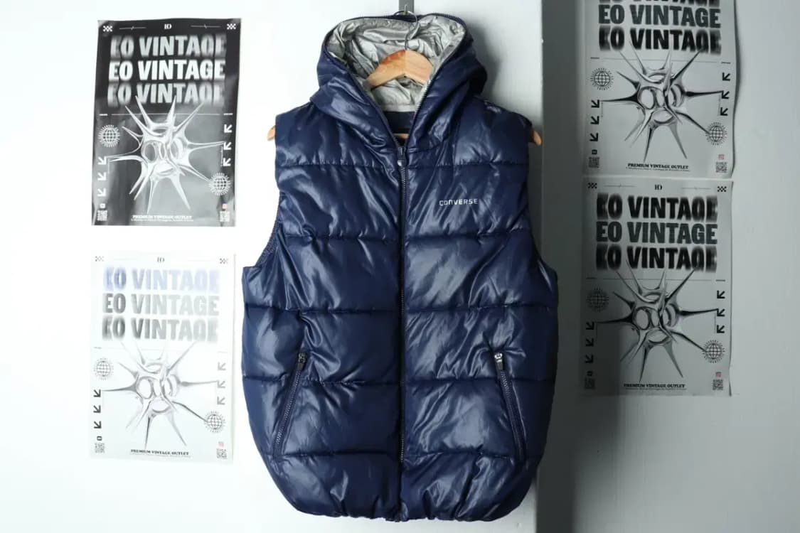 (L) 컨버스 패딩 점퍼자켓 년대 조끼 네이비 올드스쿨-15BF4 상품이미지2