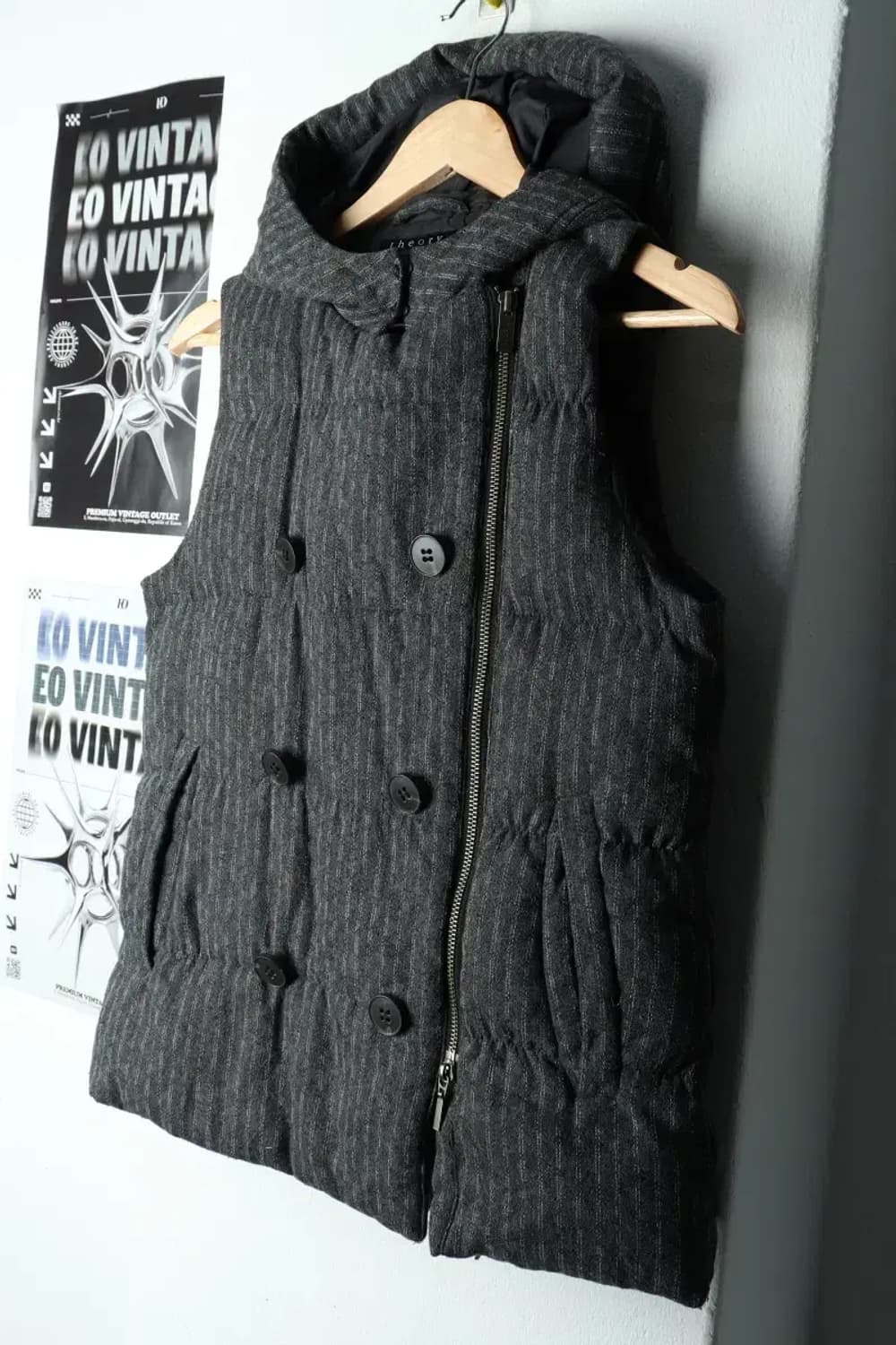 W(S) 띠어리 패딩 점퍼자켓 조끼 덕다운 그레이-15BF8 상품이미지1