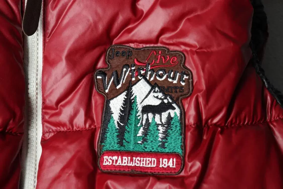 (S) 지프 패딩 점퍼자켓 조끼 버건디 올드스쿨-15BF9 상품이미지5