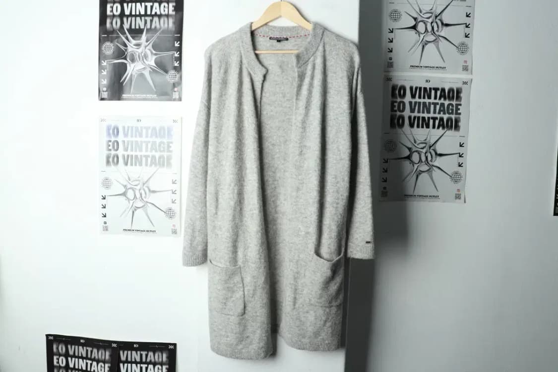 W(S-M) 타미힐피거 니트 가디건 그레이 울 롱-15C6E 상품이미지2