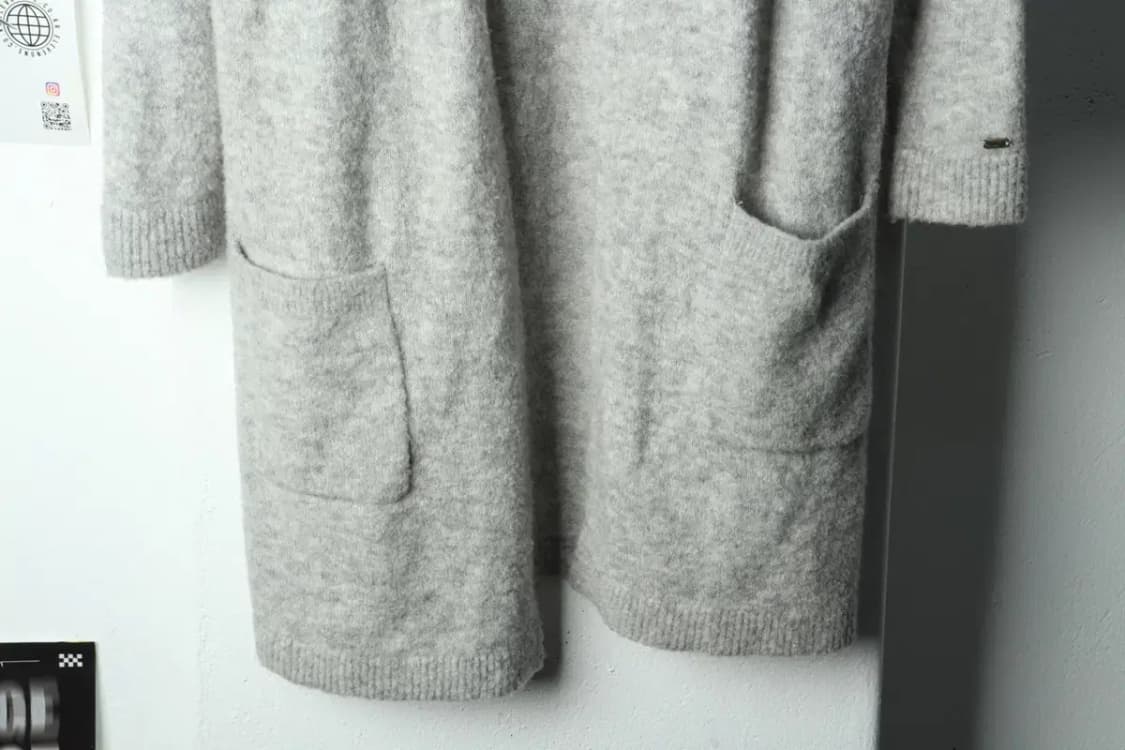 W(S-M) 타미힐피거 니트 가디건 그레이 울 롱-15C6E 상품이미지4