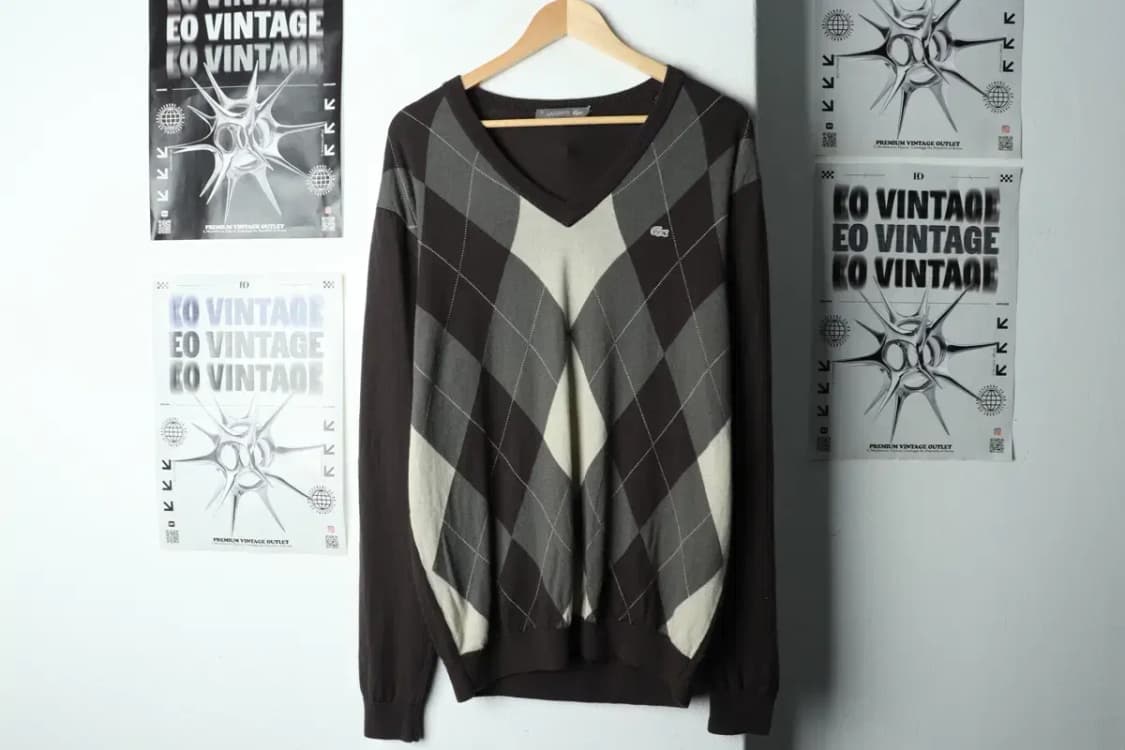 (XL) 라코스테 니트 아가일 브라운 울-15C71 상품이미지2