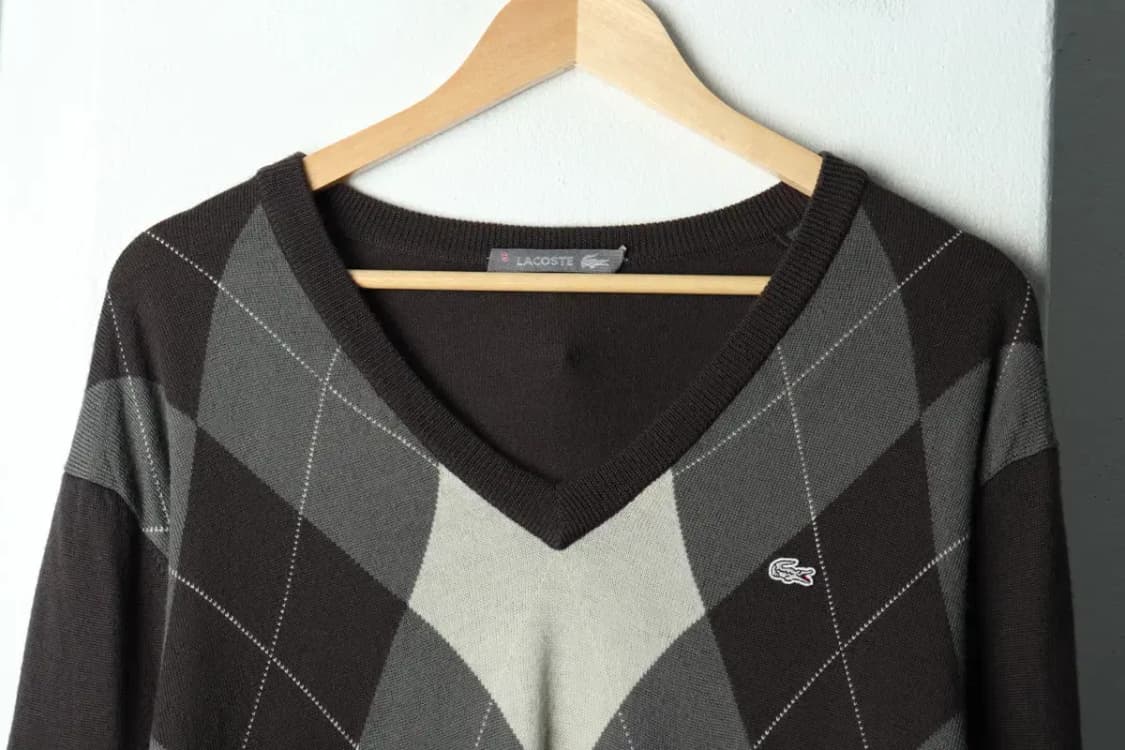 (XL) 라코스테 니트 아가일 브라운 울-15C71 상품이미지3