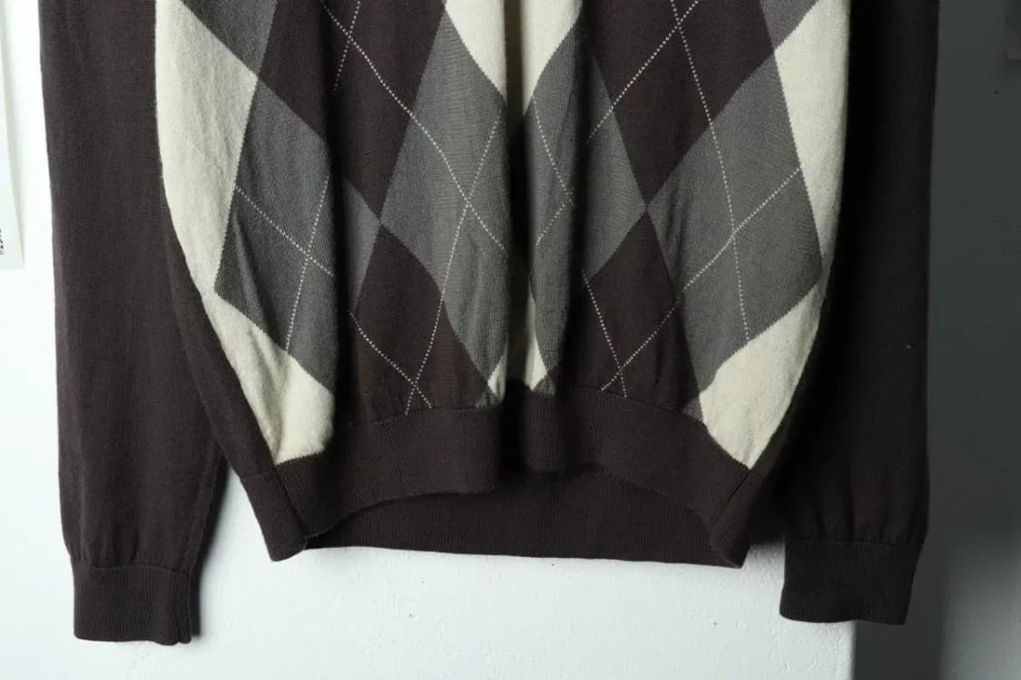 (XL) 라코스테 니트 아가일 브라운 울-15C71 상품이미지4