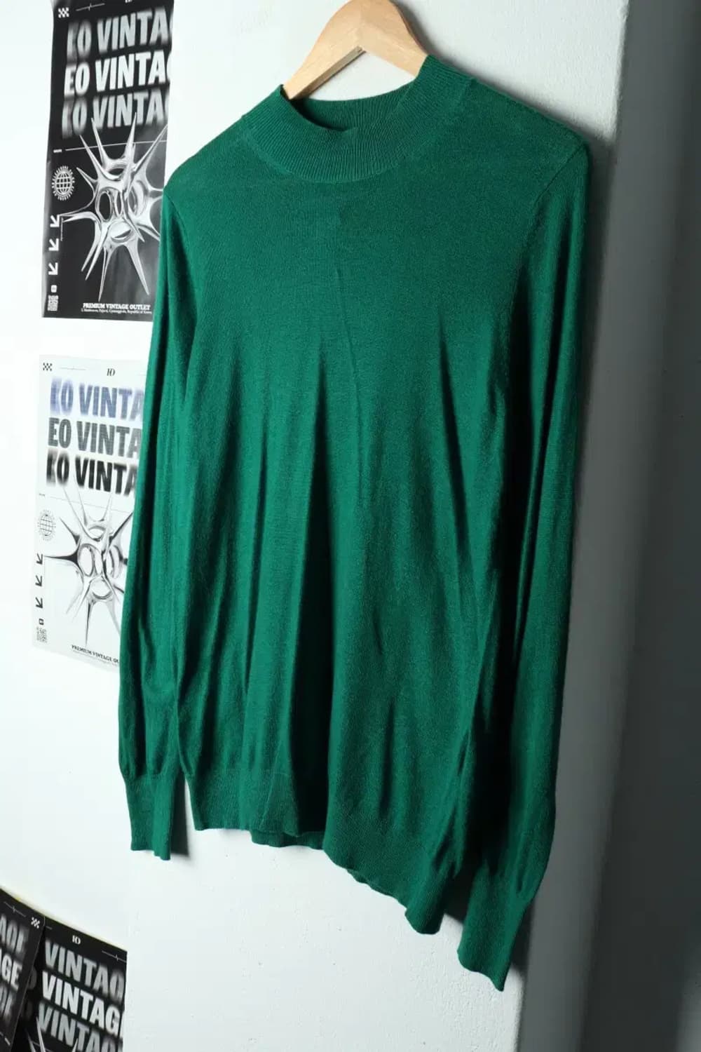 W(L) 브랜드빈티지 니트 쿠즈텡 그린 울-15C72 상품이미지1