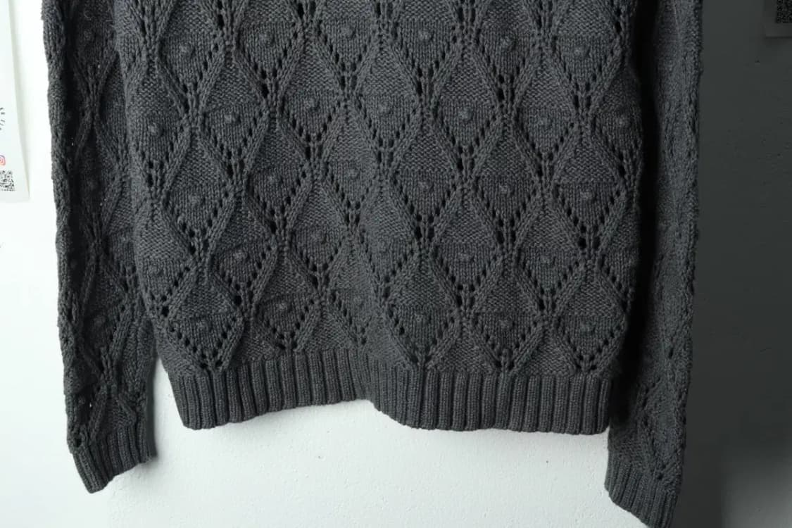 W(L-XL) 타미힐피거 니트 아가일 그레이 루즈핏-15C73 상품이미지4