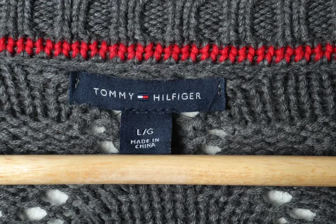W(L-XL) 타미힐피거 니트 아가일 그레이 루즈핏-15C73 상품이미지5