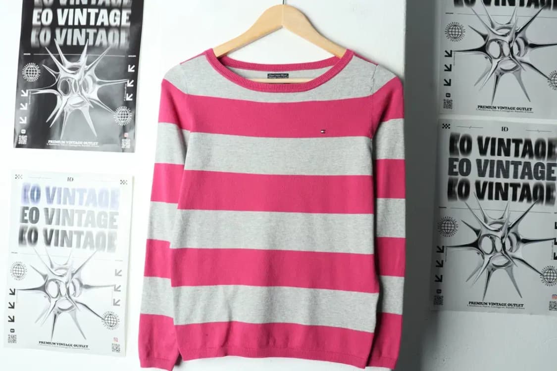 W(S) 타미힐피거 니트 스트라이프 핑크-15C75 상품이미지2