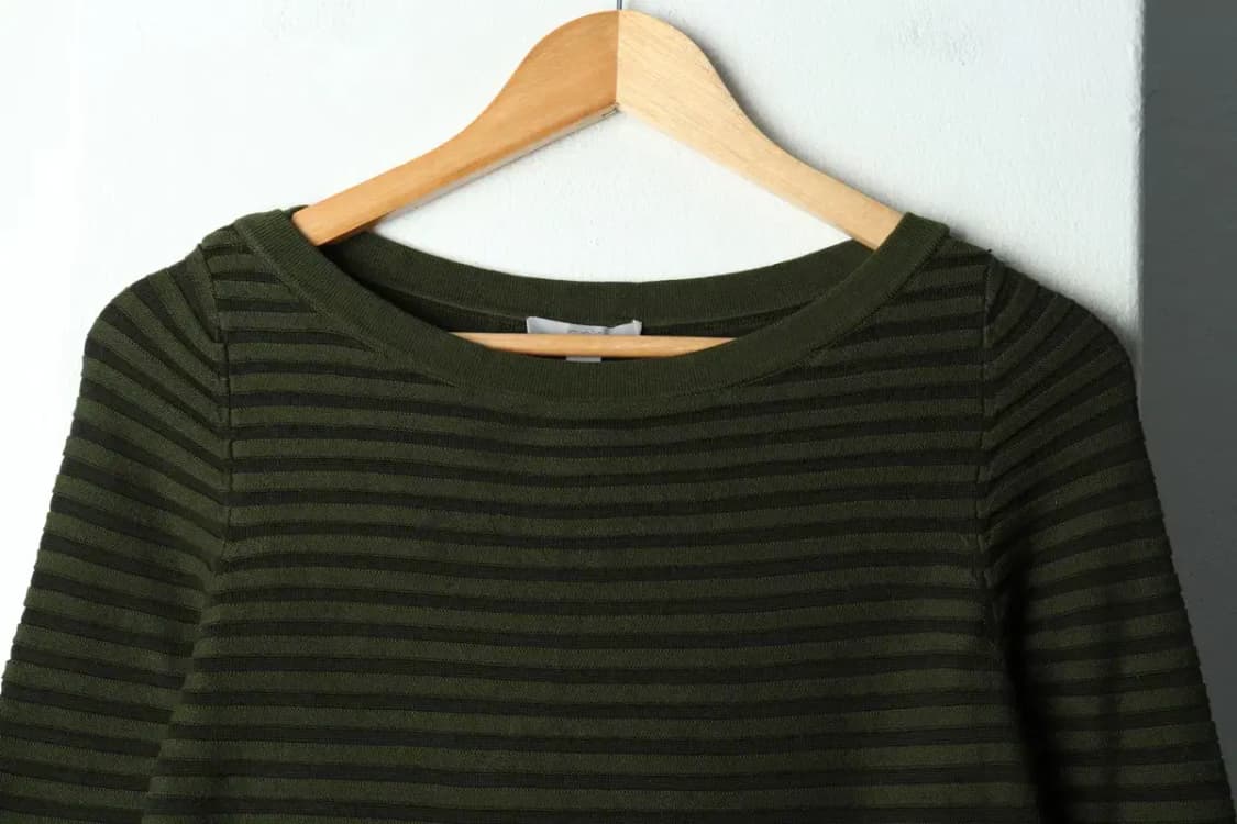 W(XS-S) 코스 니트 스트라이프 그린 스판-15C76 상품이미지3