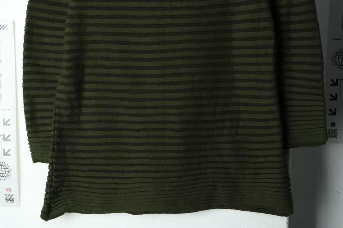 W(XS-S) 코스 니트 스트라이프 그린 스판-15C76 상품이미지4