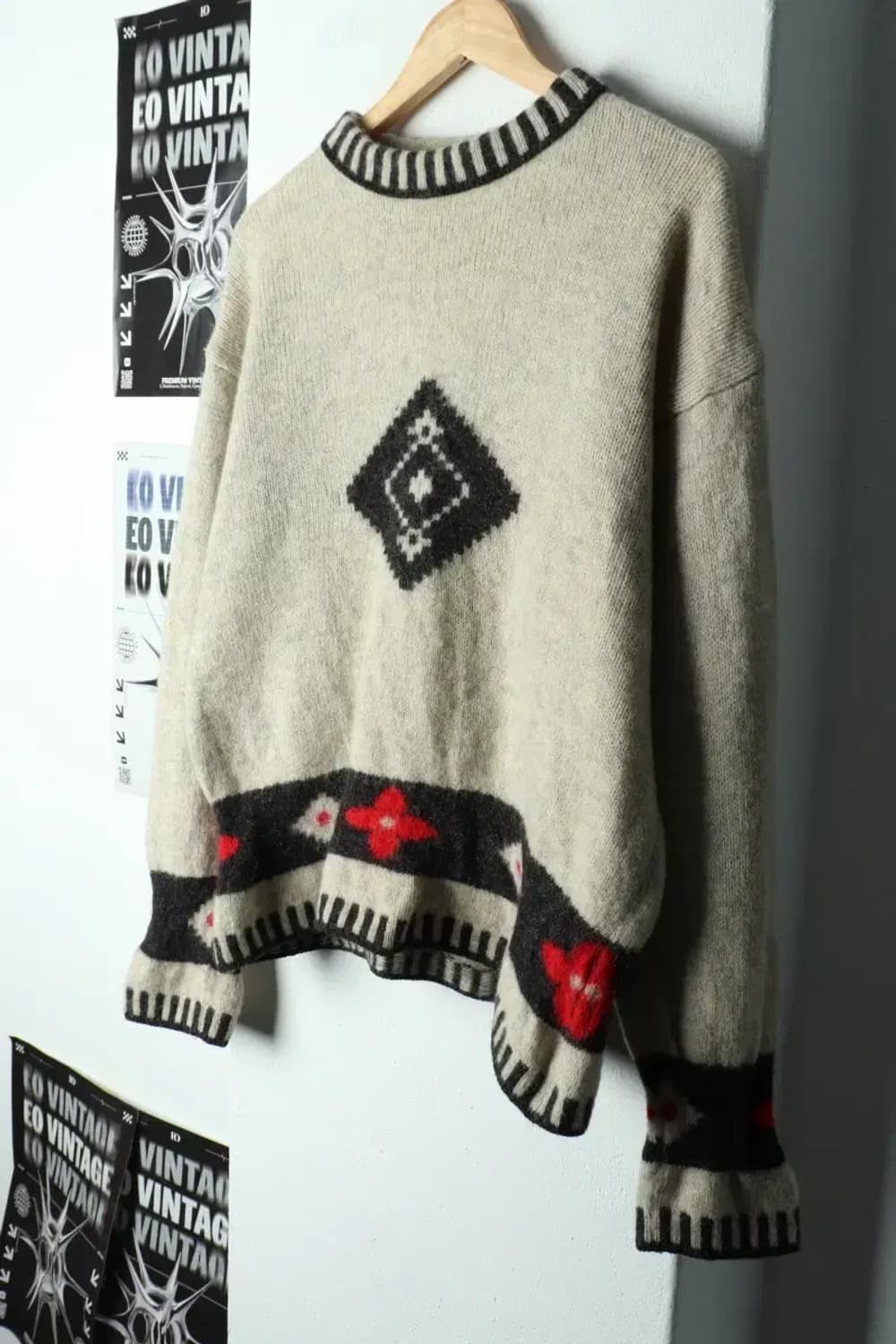 W(F) 베네통 니트 베이지 울 이태리-15C77 상품이미지1