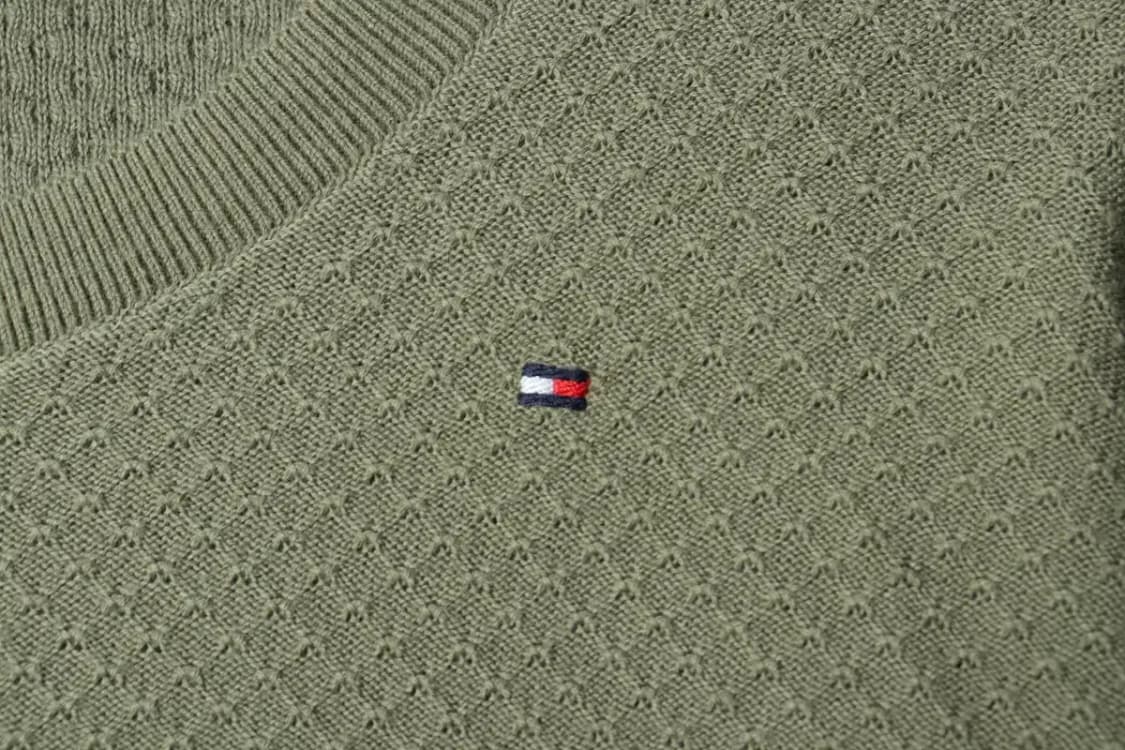 W(S) 타미힐피거 니트 카키 패턴 기본핏-15C78 상품이미지5