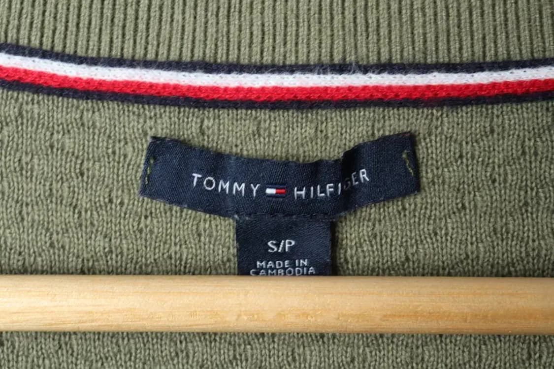 W(S) 타미힐피거 니트 카키 패턴 기본핏-15C78 상품이미지6