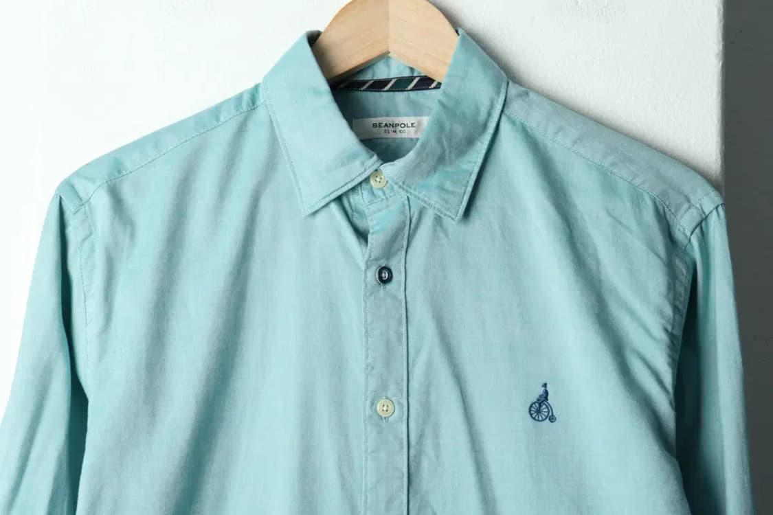 (L) 빈폴 셔츠 남방 연블루 무지 로고-15C7D 상품이미지3