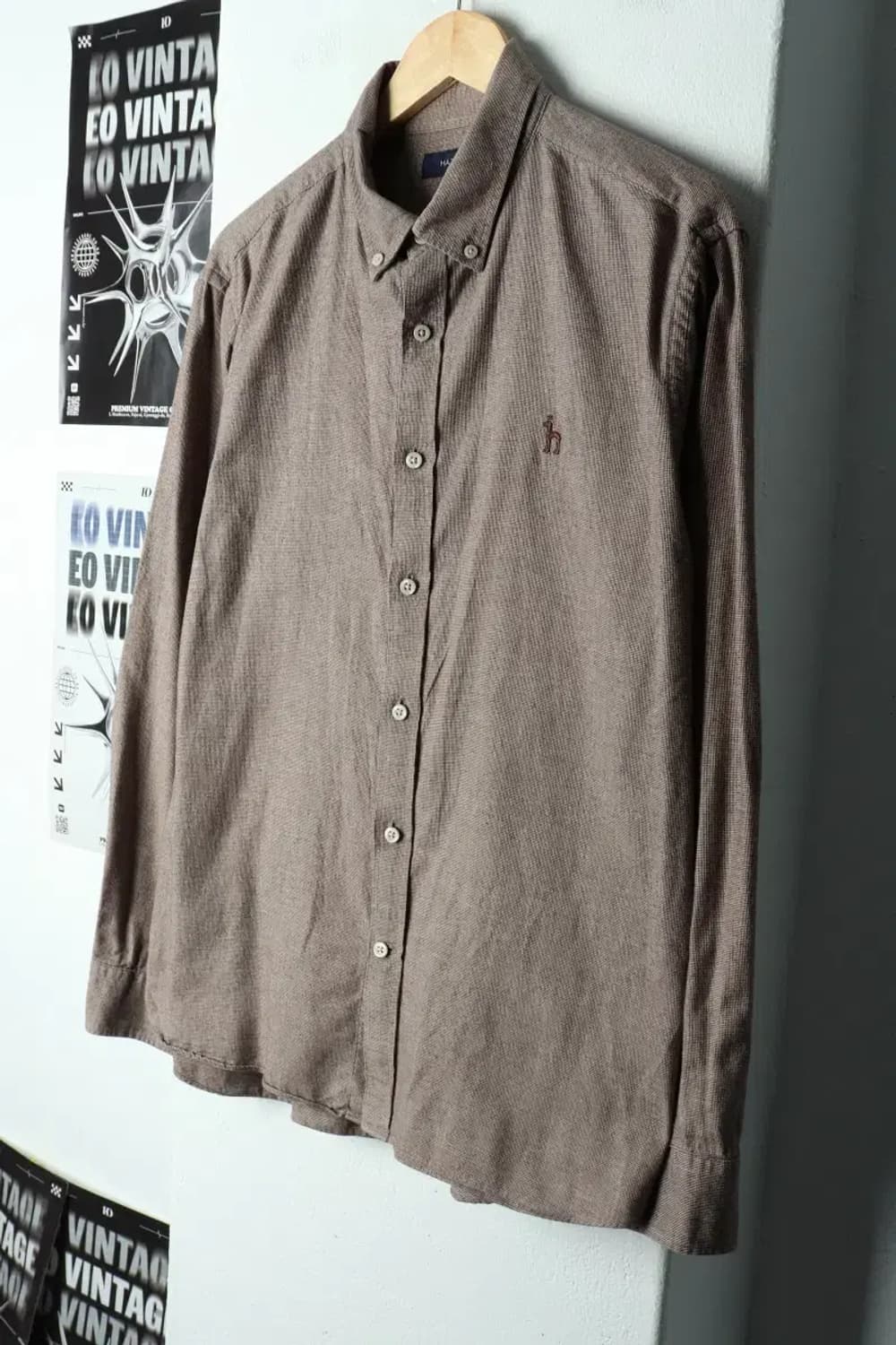 (2XL) 헤지스 셔츠 남방 빅사이즈 체크 브라운-15C7E 상품이미지1