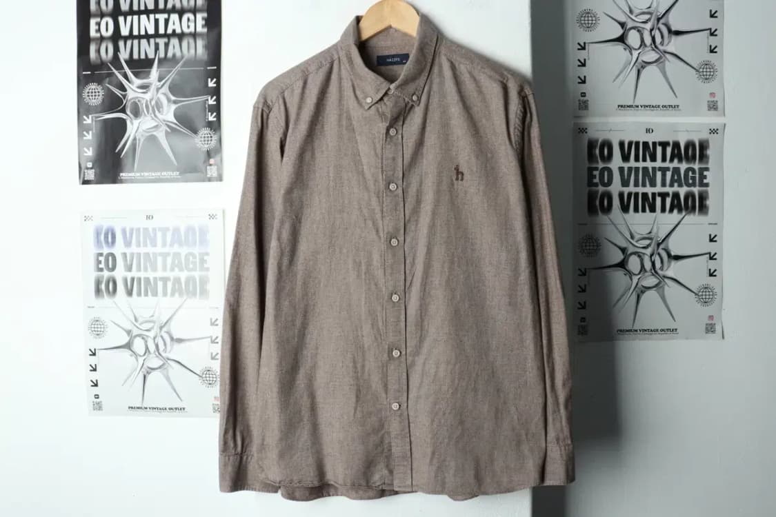 (2XL) 헤지스 셔츠 남방 빅사이즈 체크 브라운-15C7E 상품이미지2