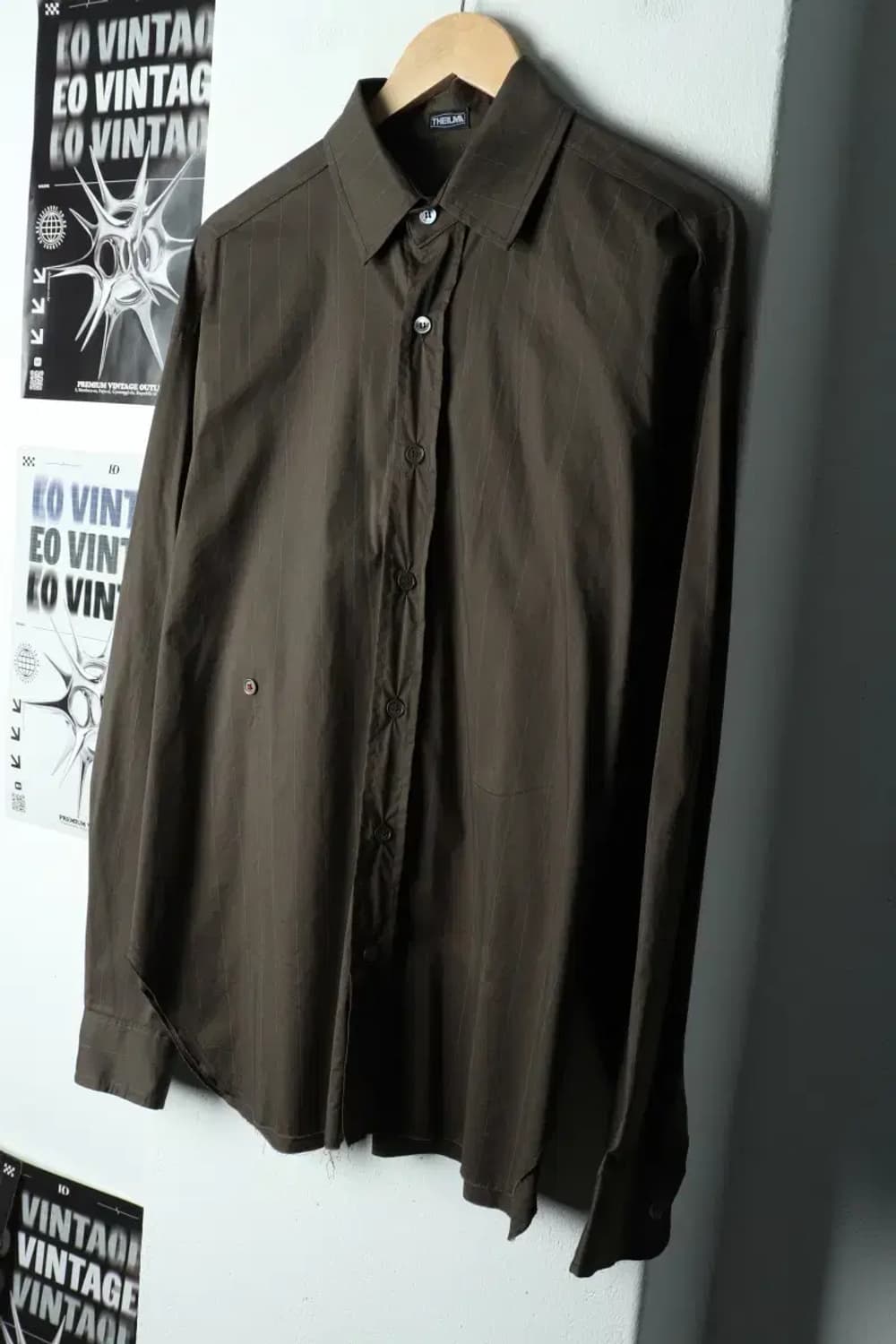 (F) 브랜드빈티지 셔츠 남방 더일마 스트라이프 차콜-15C7F 상품이미지1