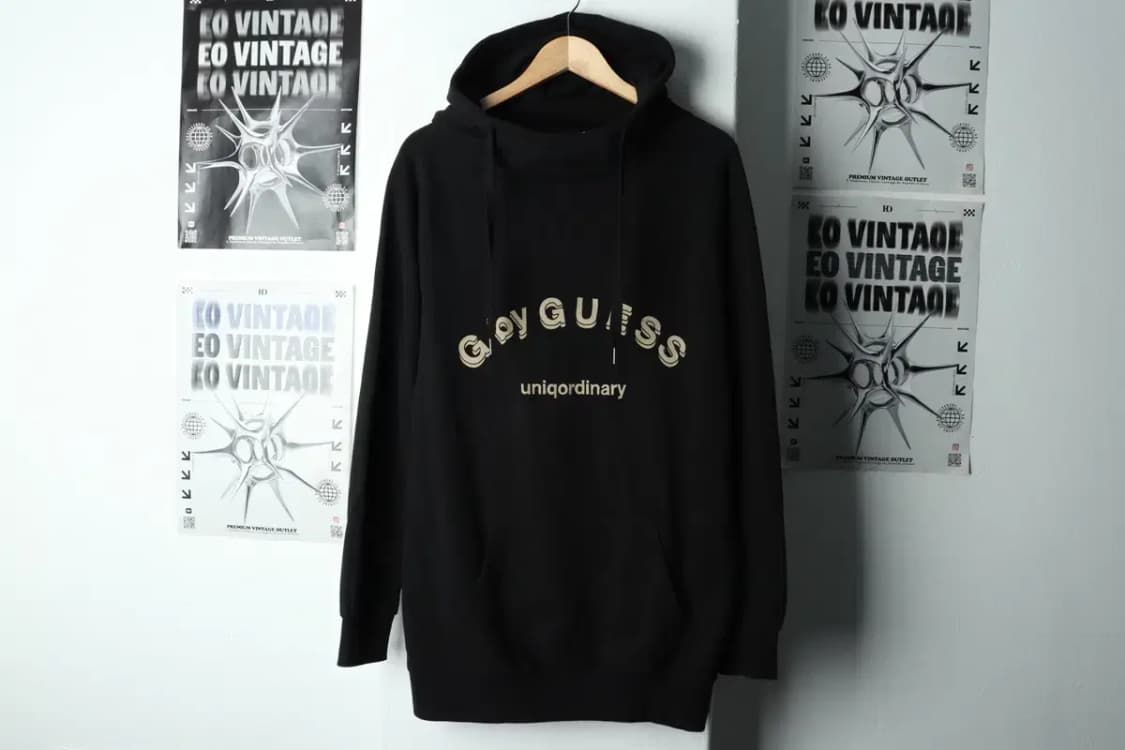 W(S) 게스 후드티셔츠 블랙 롱 올드스쿨-15C80 상품이미지2