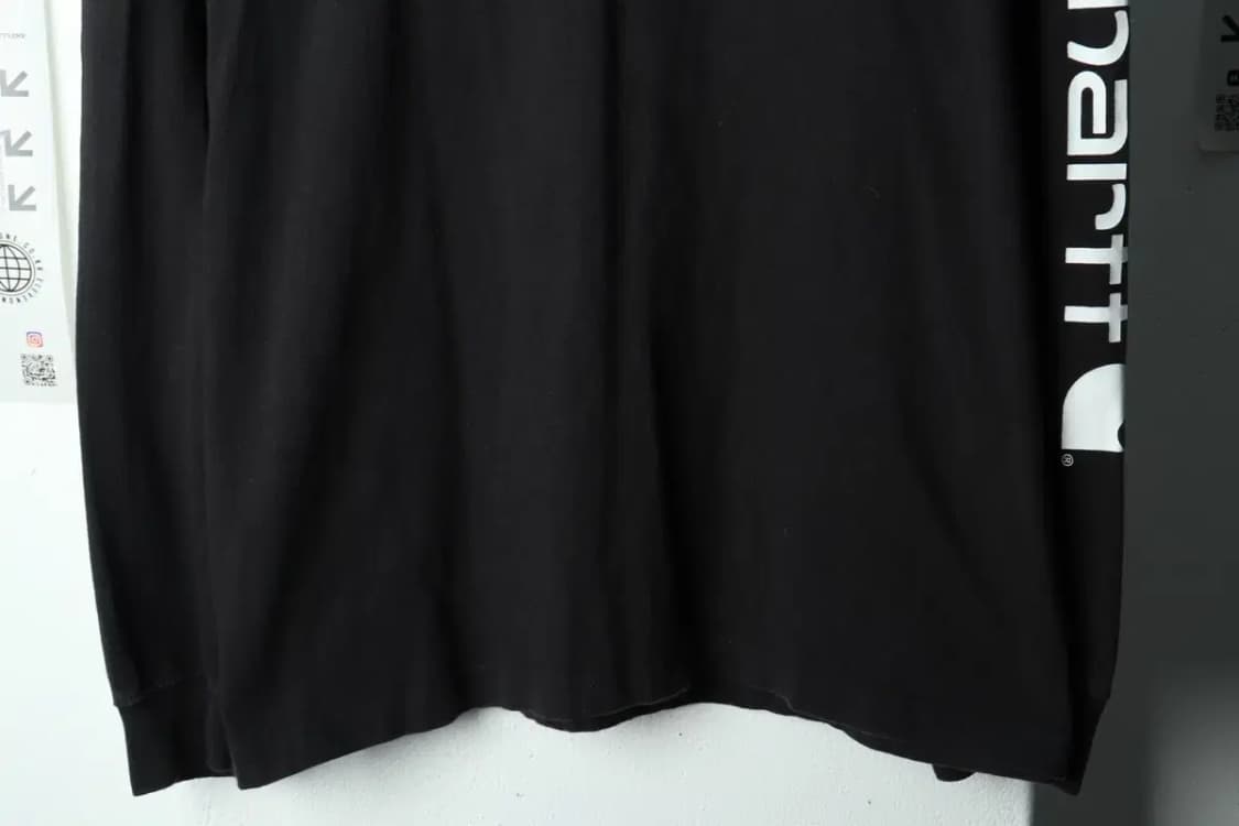 (L-XL) 칼하트 긴팔티셔츠 레터링 블랙-15C85 상품이미지4