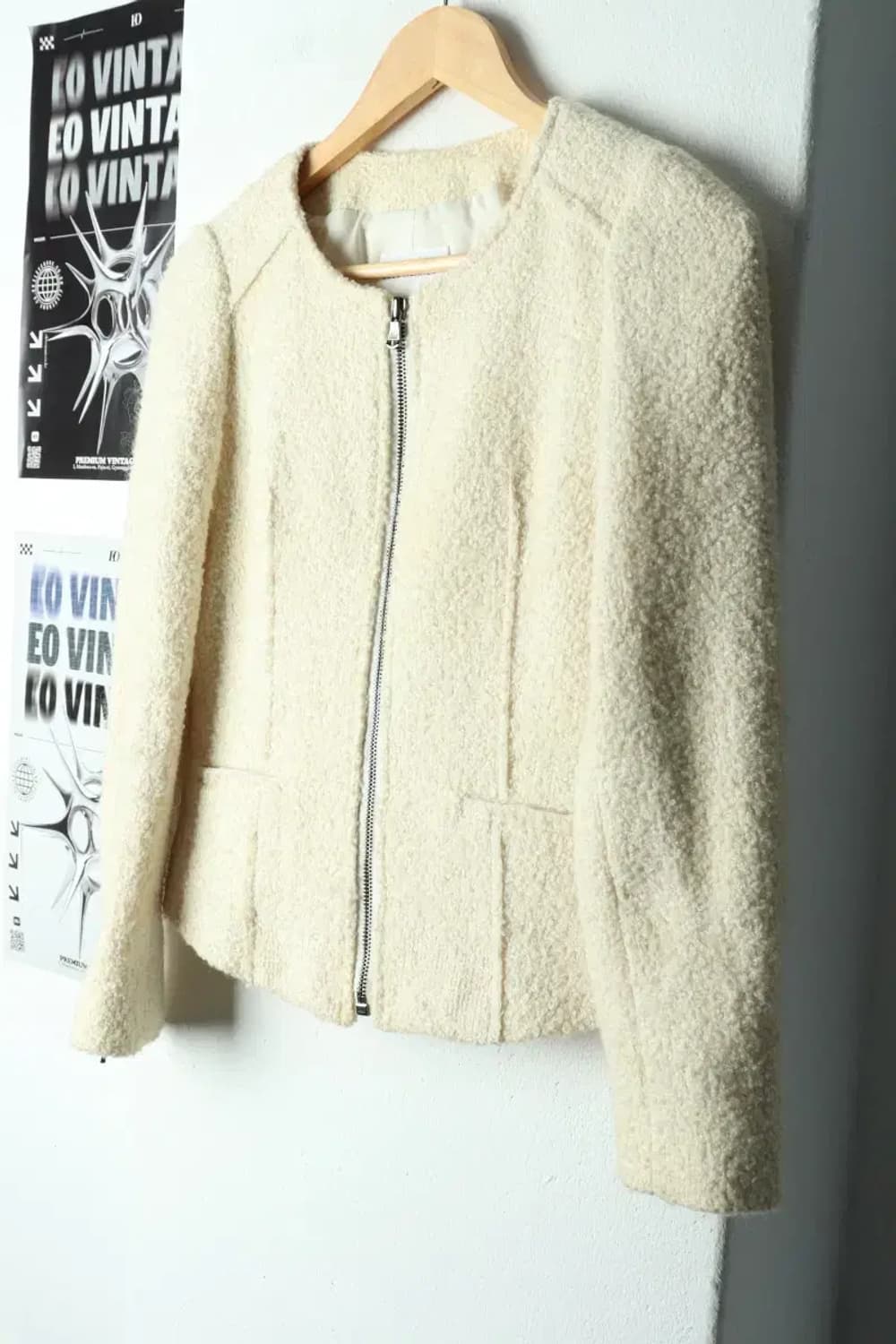 W(S) 클럽모나코 집업 바람막이 점퍼자켓 한섬 부클 아이보리-15C88 상품이미지1