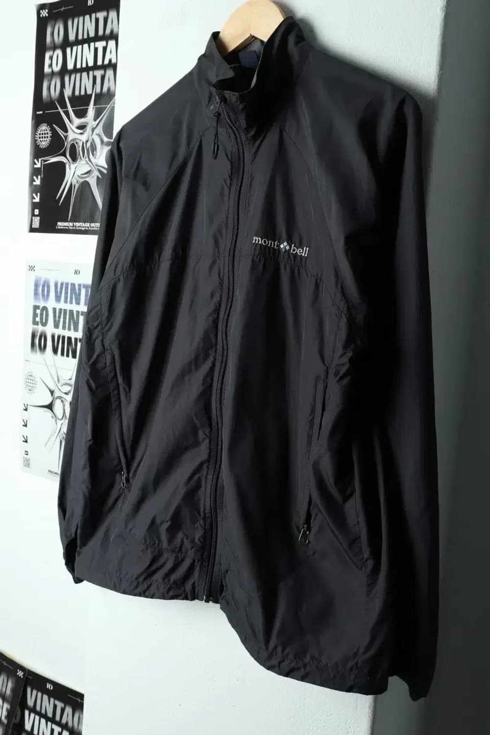 (M) 몽벨 집업 바람막이 점퍼자켓 그레이 올드스쿨 일본판-15C8D 상품이미지1