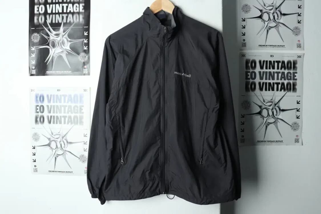 (M) 몽벨 집업 바람막이 점퍼자켓 그레이 올드스쿨 일본판-15C8D 상품이미지2